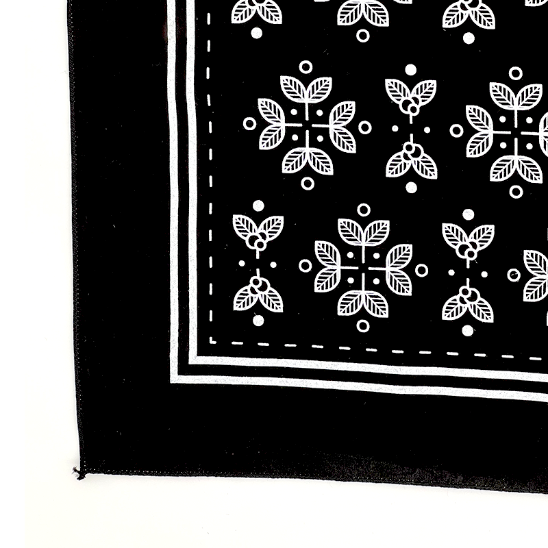 detail shot of black and white bandana pattern